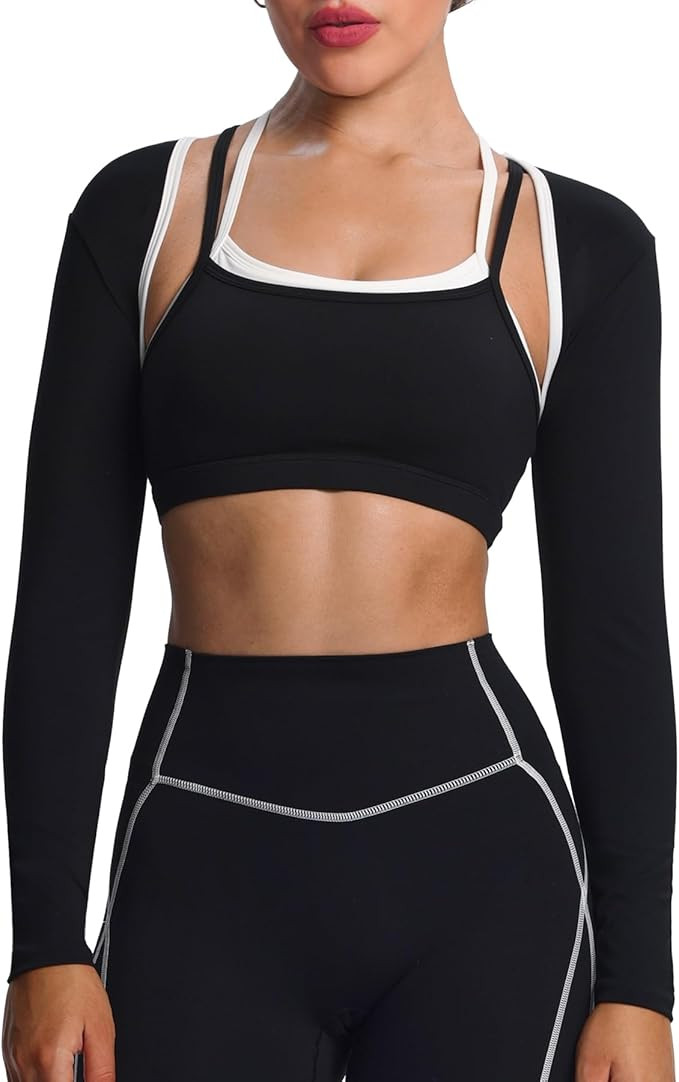 Aoxjox Women's Long Sleeve Open Front Lexi Lined Bolero Shrug Crop Top Cardigan | Amazon (US)