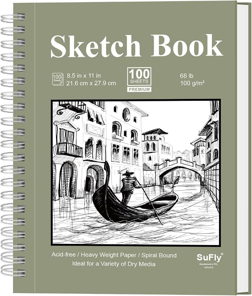 Sketch Book 8.5 x 11, Sketch Pad, Pack of 1 (68lb/100gsm), 100 Sheets Spiral Sketchbook, Acid Fre... | Amazon (US)