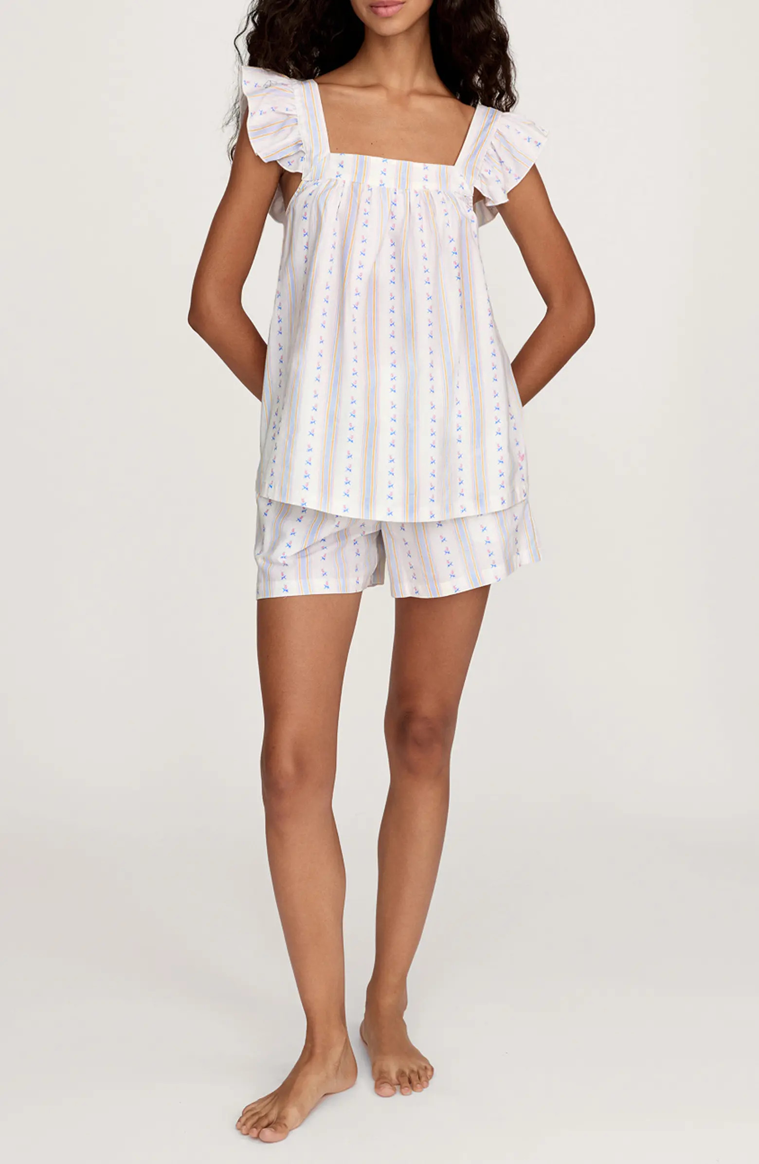Petite Plume Clara Cotton Twill Short Pajamas | Nordstrom | Nordstrom