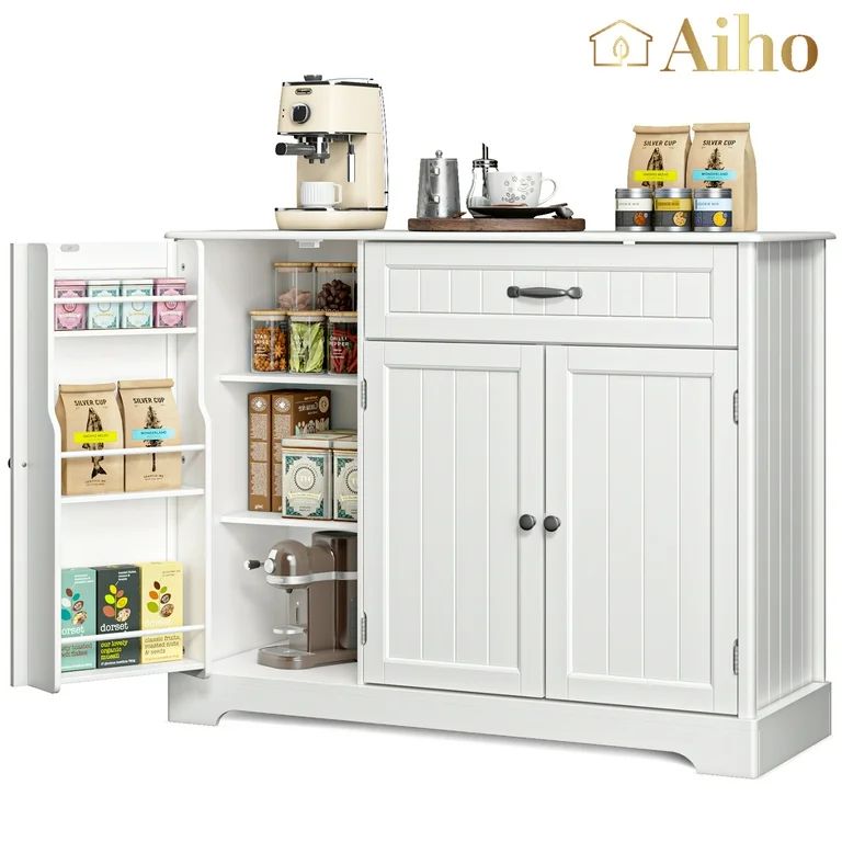Aiho 42.3 "W Coffee Bar with Doors and Drawer, Solid & Sturdy, Sideboard Buffet Cabinet for Entry... | Walmart (US)