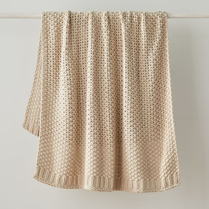 Chunky Cotton Knit Throw | West Elm (US)