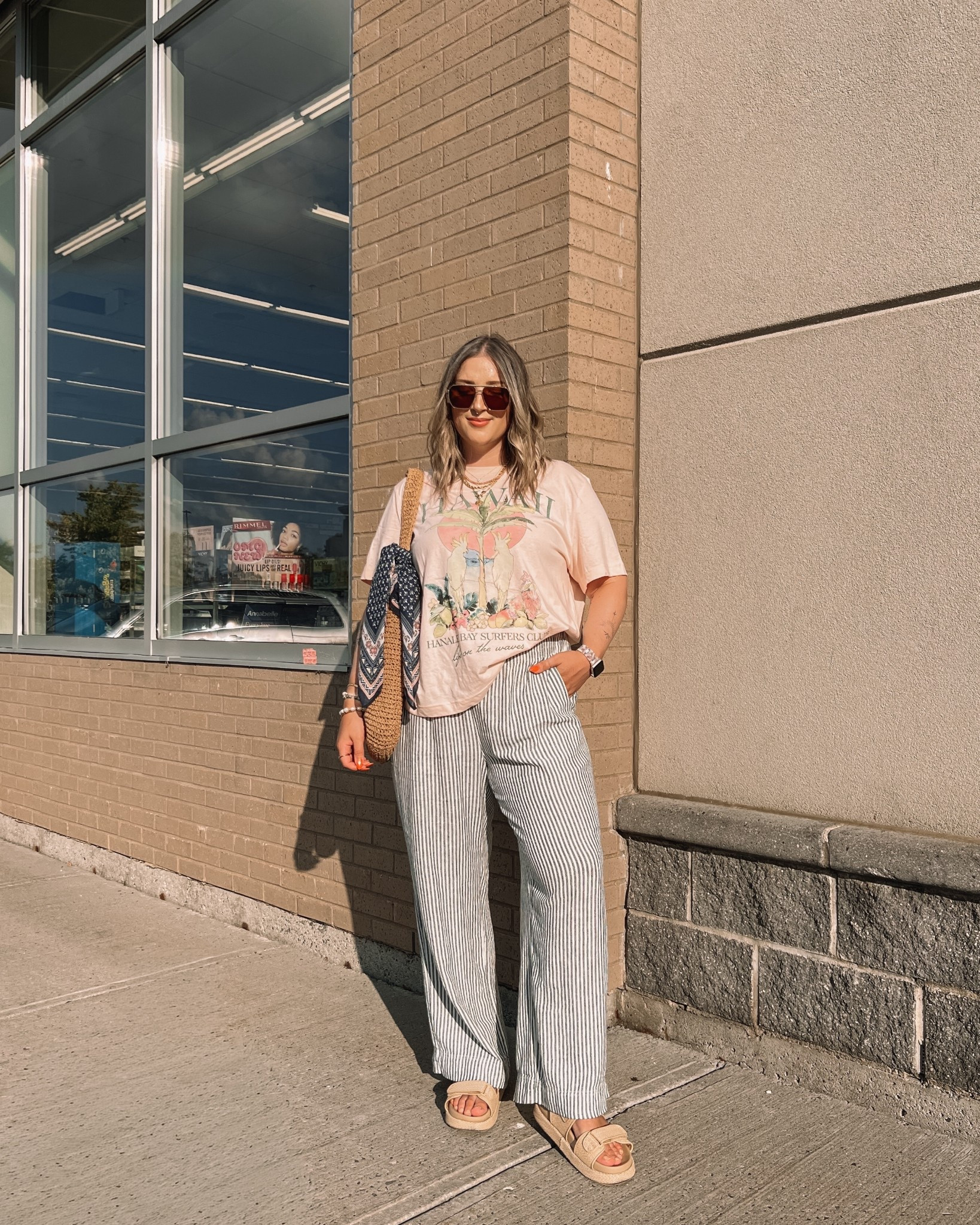 Comfy summer outfit! Wearing my usual size L in the striped linen pants (also linked some similar options). Sized up to XL in the graphic tee for an oversized fit. My sandals are super comfy but run a little big, I’m usually a 9.5-10 and wear a 9. My straw tote bag is one of my fave Amazon finds!


#LTKmidsize #LTKsummer #LTKstyletip