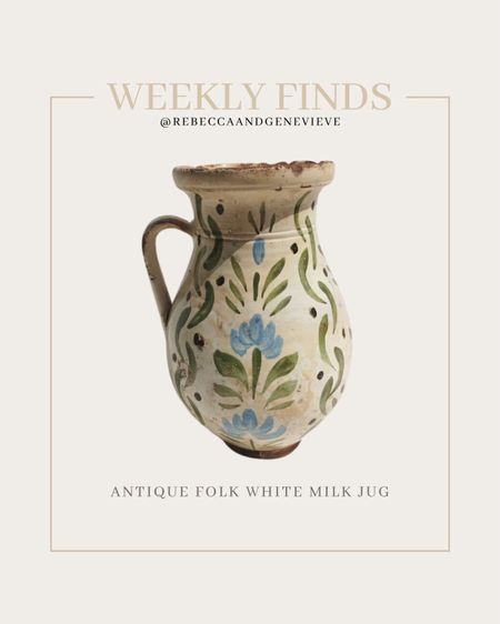 Find of the week: authentical folk white milk jug from the 1920s
-
Vintage find. Antique shopping. Home decor. Kitchen decor  

#LTKhome #LTKfindsunder100
