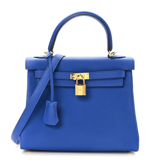 Hermes Togo Kelly Retourne 25 Bleu Royal | FASHIONPHILE (US)