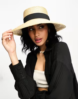 Accessorize emma straw hat in tan | ASOS (Global)