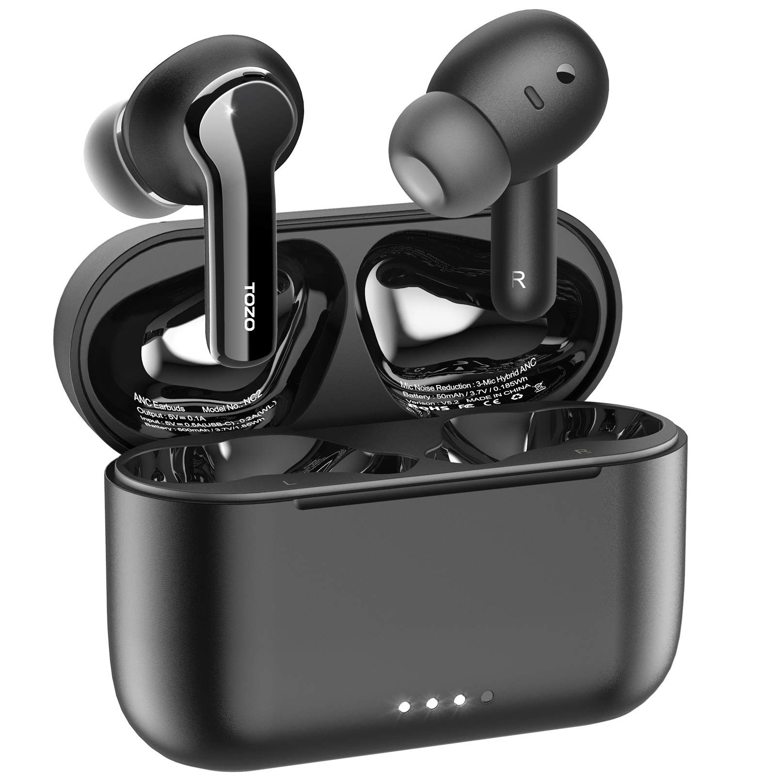 TOZO NC2 Hybrid Active Noise Cancelling Wireless Earbuds, ANC in-Ear Detection Headphones, IPX6 Wate | Amazon (US)