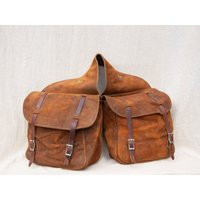 Vintage Suede Saddle Bags, Motorcycle Motorbike Scooter Storage Distressed Leather Equestrian Horse Riding | Etsy (US)