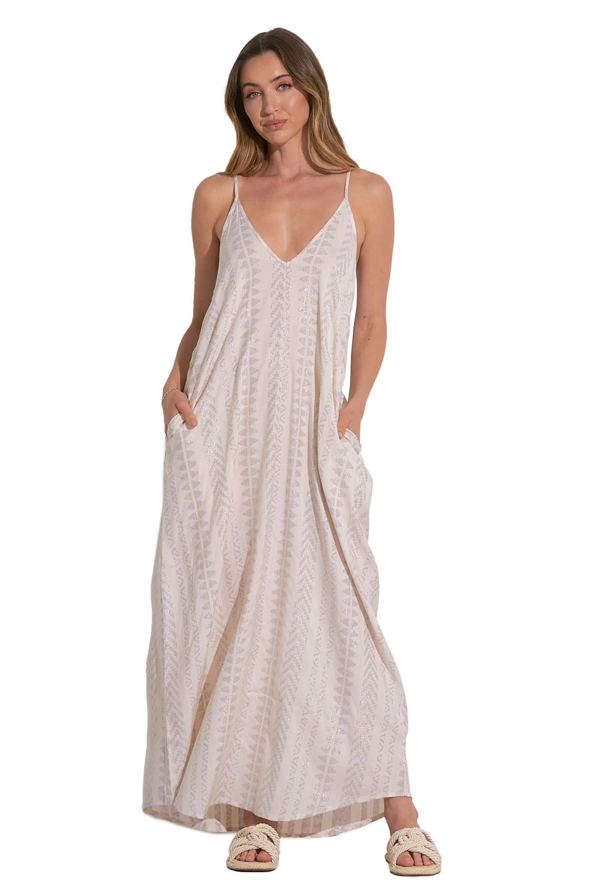 Geometric Metallic Maxi Bubble Dress | Everything But Water