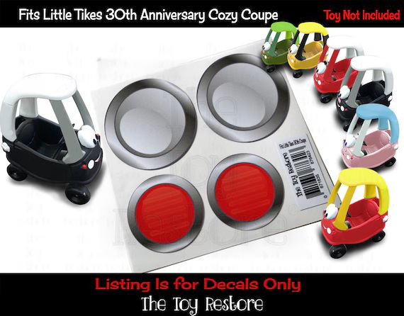 Headlights and Tail Lights Decals Replacement Stickers for 30th Anniversary Little Tikes Tykes Co... | Etsy (US)
