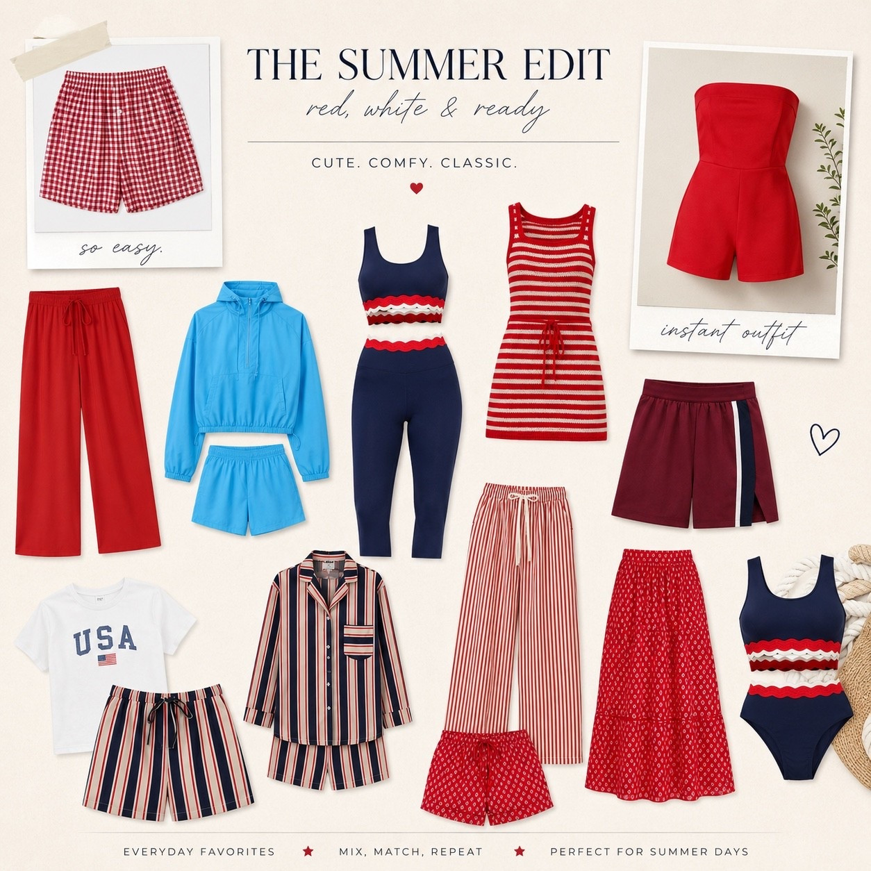 🇺🇸 LAST-MINUTE 4TH OF JULY FINDS 🇺🇸

Still looking for the perfect red, white & blue outfit? I rounded up the cutest patriotic finds—from comfy boxer shorts and breezy matching sets to chic rompers, beach-ready swimwear, and festive loungewear that will have you covered from backyard BBQs to fireworks. ❤️🤍💙

The best part? Many of these styles are on sale and several have price drops, so don’t wait if you see your favorite!

✨ Tap to shop before they’re gone!

#LTKSale #LTKStyle #LTKFinds #FourthOfJulyStyle #FourthOfJulyOutfits #PatrioticStyle #RedWhiteAndBlue #AmericanaStyle #SummerStyle #SummerFashion #VacationStyle #ResortWear #BeachStyle #WeekendStyle #BBQStyle #PoolsideStyle #AmazonFashion #TargetStyle #GapStyle #BeachRiot #VICIStyle #SummerOutfitIdeas #SaleAlert #DealFinder #FashionDeals #OOTD #StyleInspo #ShopMyLook #HolidayWeekend #LastMinuteFinds

#LTKSwim #LTKSaleAlert #LTKSeasonal