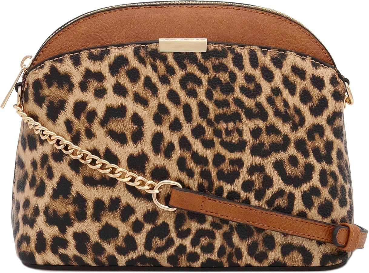FashionPuzzle Leopard Paisley Print Small Dome Crossbody with Chain Strap | Amazon (US)