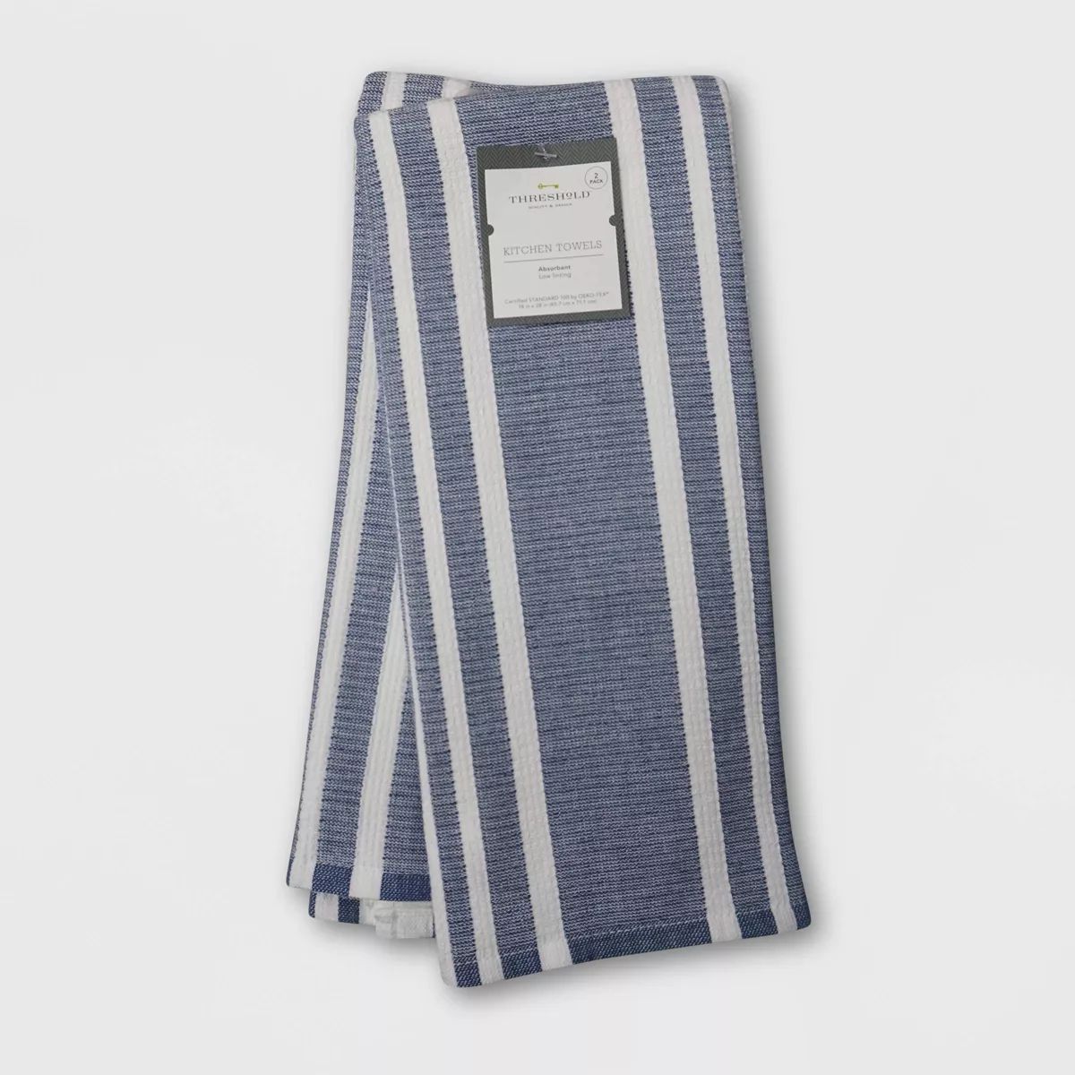 2pk Cotton Striped Terry Kitchen Towels Dark Blue - Threshold™ | Target
