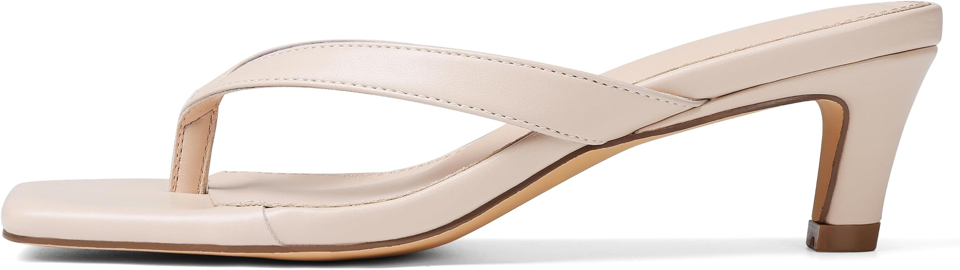 Uacllcau Kitten Heels Sandals for Women Square Open Toe Flip Flops Strappy Heels for Women Sandal... | Amazon (US)