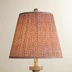 Springcrest Kasey Red Pink Floral Shirred Empire Shade 8x13x11 (Spider) | Lamps Plus