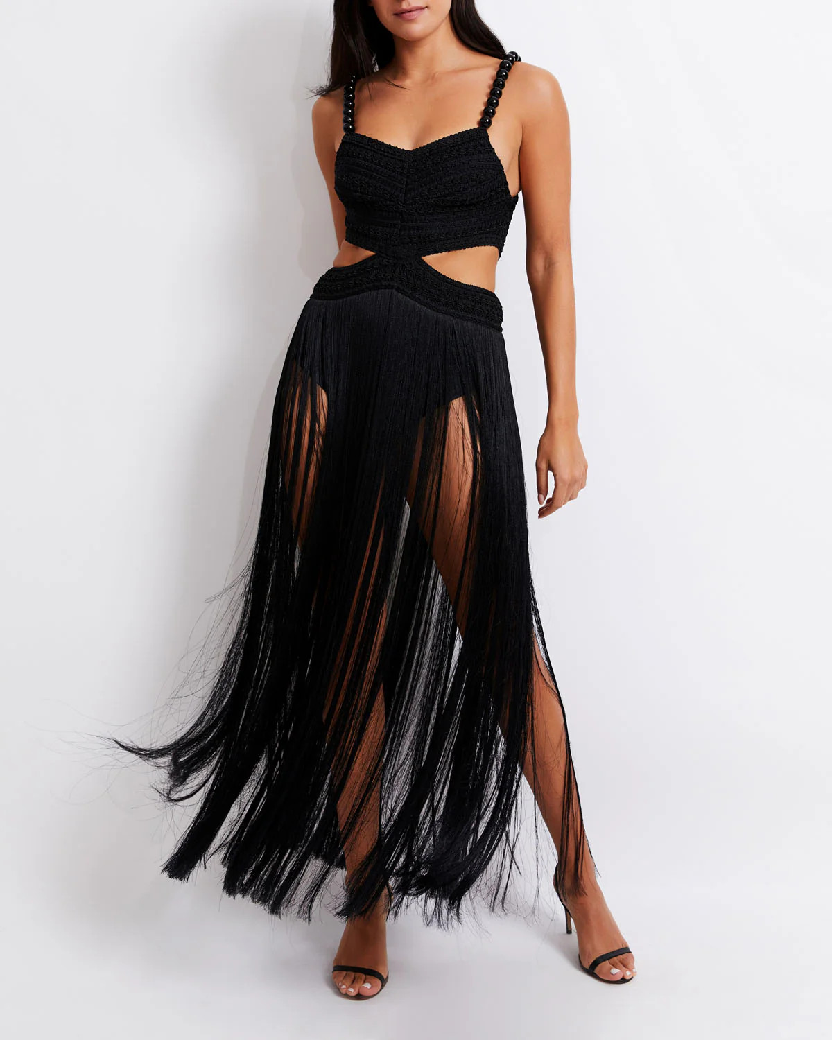 Fringe Dress with Beaded Straps | PatBO