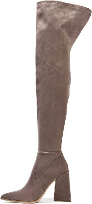 Cape Robbin Scipio Faux Suede Thigh High Over The Knee Boots, Pointed Toe Chunky Block Heel, Fash... | Amazon (US)