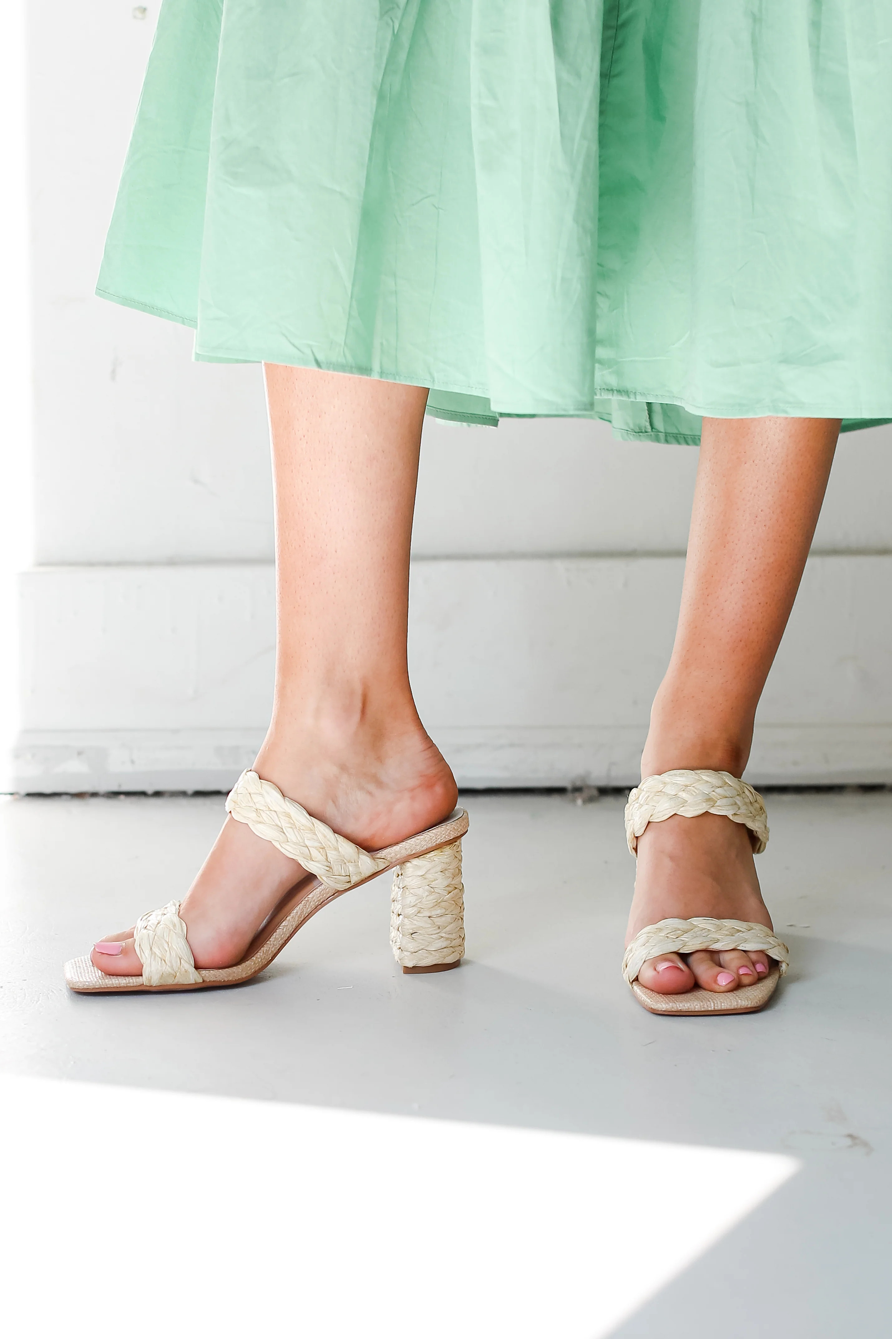 FINAL SALE - Make It Known Braided Raffia Heels | Dress Up