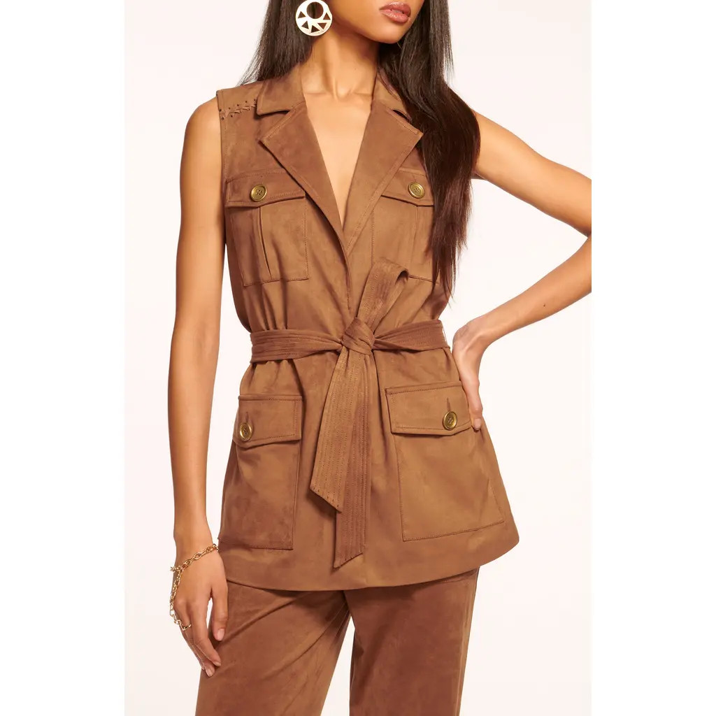 Ramy Brook Austin Faux Suede Vest in Saddle at Nordstrom, Size Medium | Nordstrom