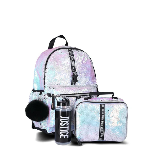 Justice Iridescent Girls 17" Backpack and Lunch Tote, Iridescent | Walmart (US)