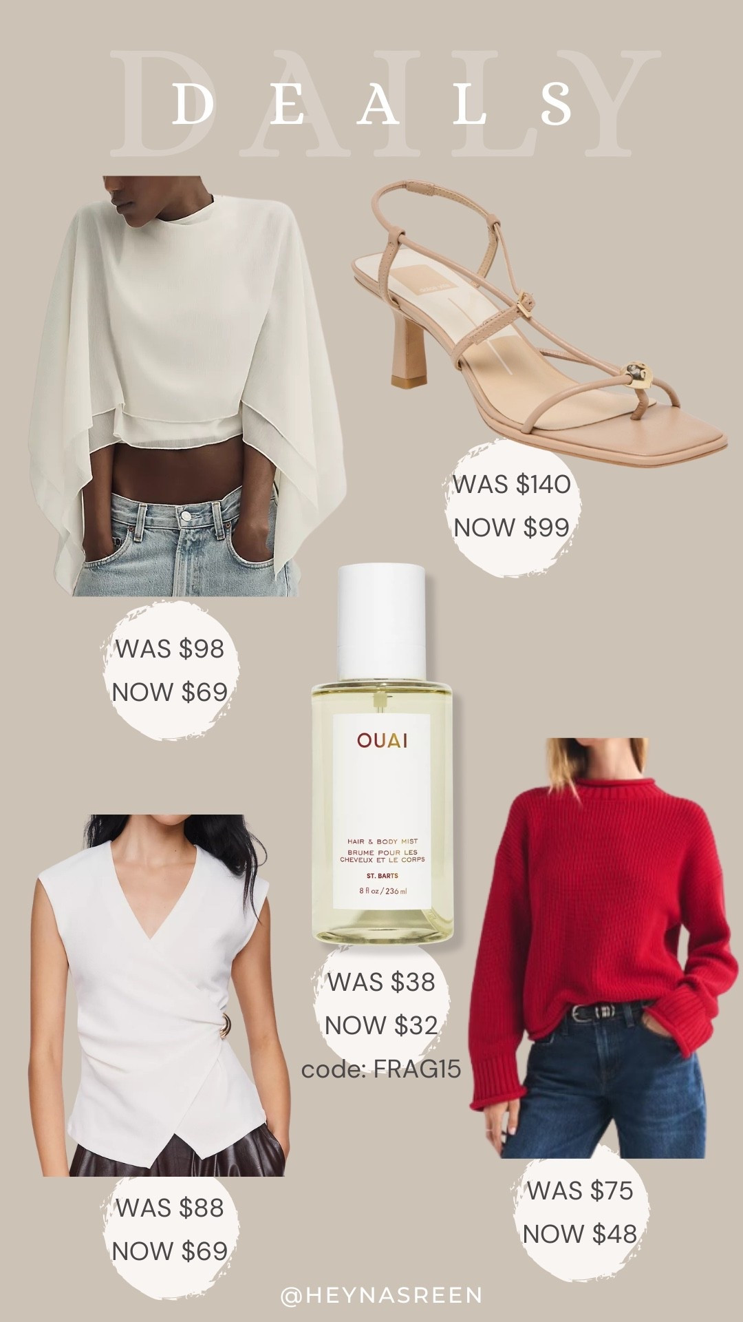 Daily deals on Anthropologie poncho, Dolce Vita heels, Quai hair & body mist, Abercrombie sweater, Anthropologie top