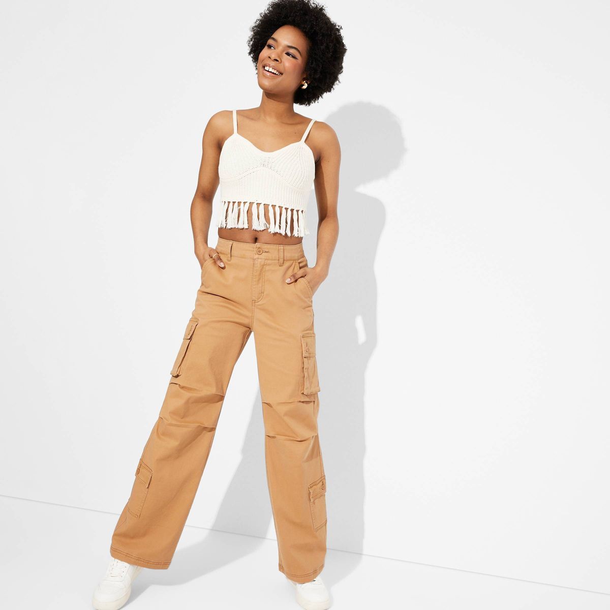 Women's High-Rise Cargo Utility Pants - Wild Fable™ Light Brown S | Target