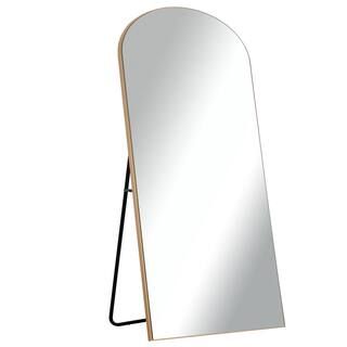 NEUTYPE 71 in. x 31 in. Modern Arched Shape Framed Gold Full Length Floor Standing Mirror SUUS-SM... | The Home Depot