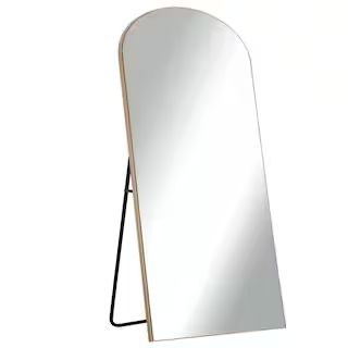 NEUTYPE 71 in. x 31 in. Modern Arched Shape Framed Gold Full Length Floor Standing Mirror SUUS-SM... | The Home Depot