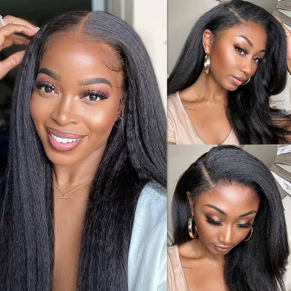 Alipearl Hair Wig 4C Hairline Wig Yaki Straight 13X4 lace Front Wig with Realistic Hairline Human... | Amazon (US)