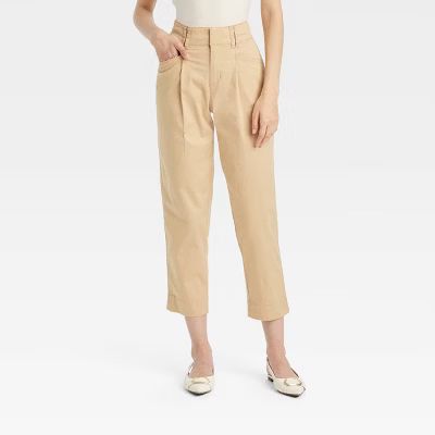 Women's High-Rise Pleat Front Ankle Chino Pants - A New Day™ | Target