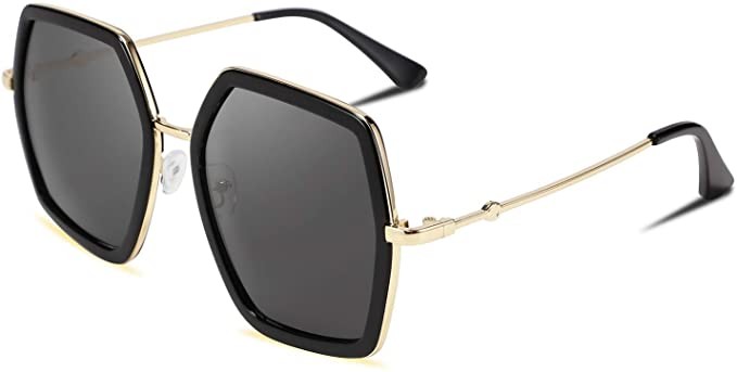 FEISEDY Women Large Hexagon Inspired Sunglasses Fashion Irregular Design Style Geometric B2503 | Amazon (US)