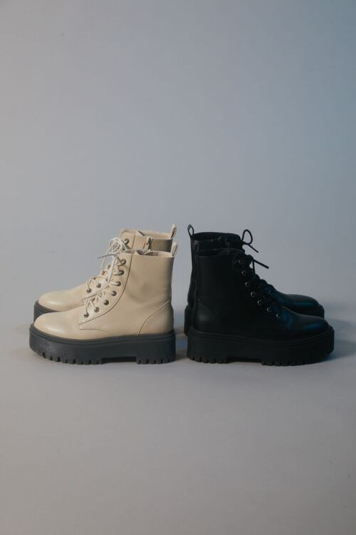 Faux Leather Lace-Up Booties | Forever 21 (US)