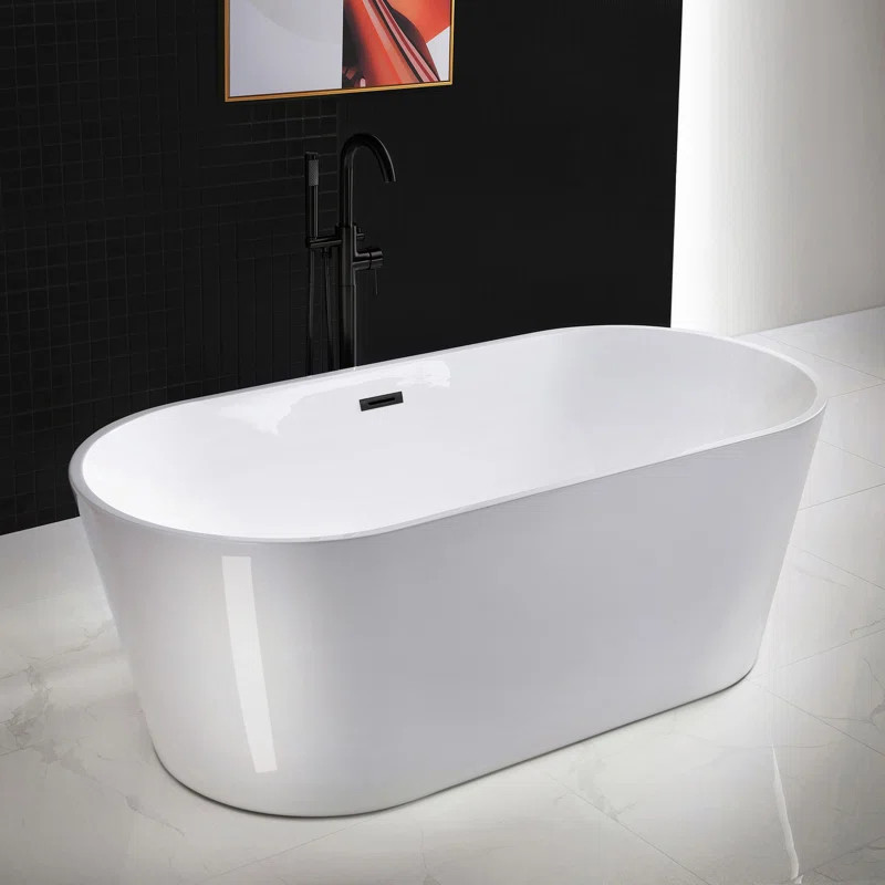 67" x 32" Freestanding Soaking Acrylic Bathtub | Wayfair North America