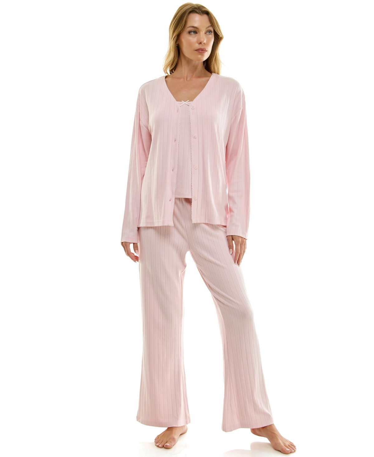 Sincerely Jules Women's 3-Piece Pointelle Set - Pink | Macy's