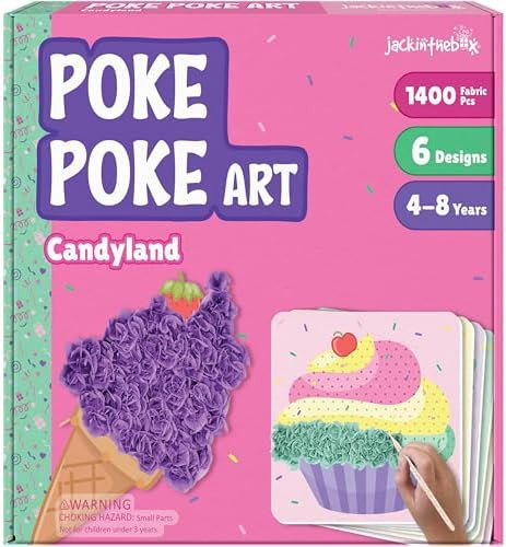 jackinthebox Poke Poke Art for Kids - Candyland Theme, Mess-Free Fabric Art and Craft, Flower Pre... | Amazon (US)