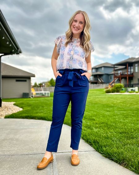 In the words of Merrick (Merrick’s Art), a perfect spring outfit formula is a “better than basic” blouse, versatile pants, and comfy loafers! Wore this to a scholarship luncheon for our oldest!
•I own the pants in three colors, size medium.
•The loafers have the softest leather - I own them in black, also. True to size!
•Linked a similar blouse I own!

#LTKover40 #LTKSeasonal #LTKfindsunder100