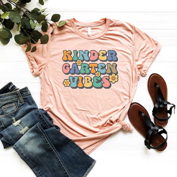 Kindergarten Vibes Shirt, Back To School Tee, Kindergarten Student Shirt, Kindergarten Teacher Gi... | Etsy (US)