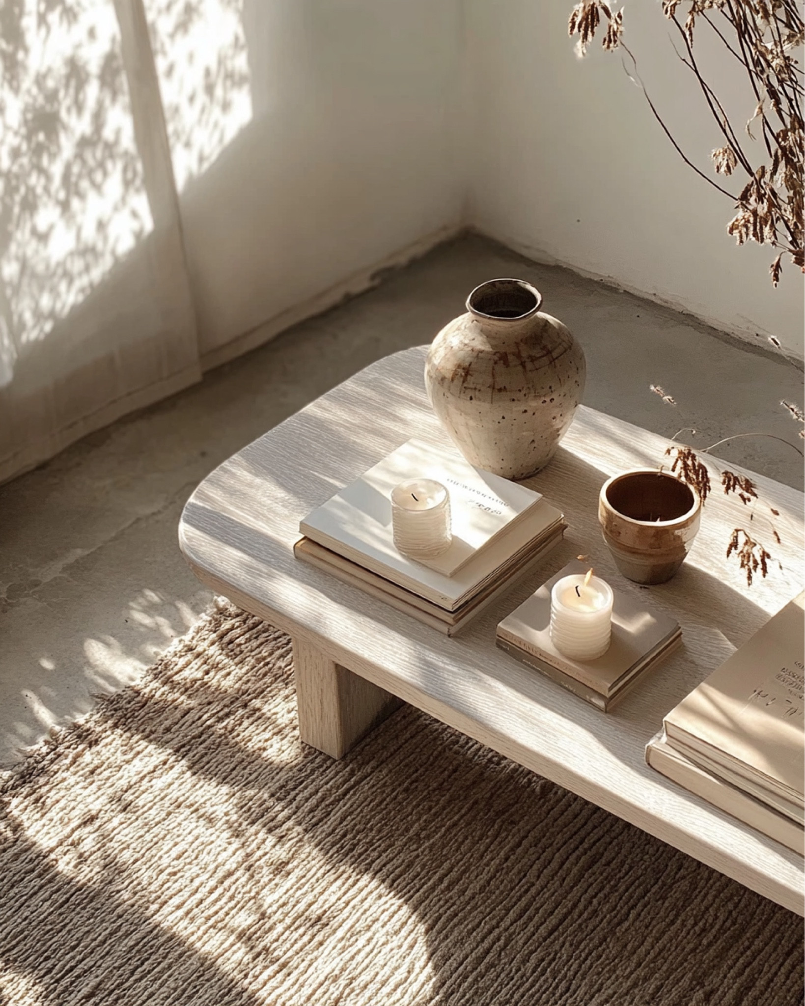 Design a serene & chic coffee table with neutrals - white candles & design books & different size vases  

#LTKStyleTip #LTKHome #LTKFindsUnder50
