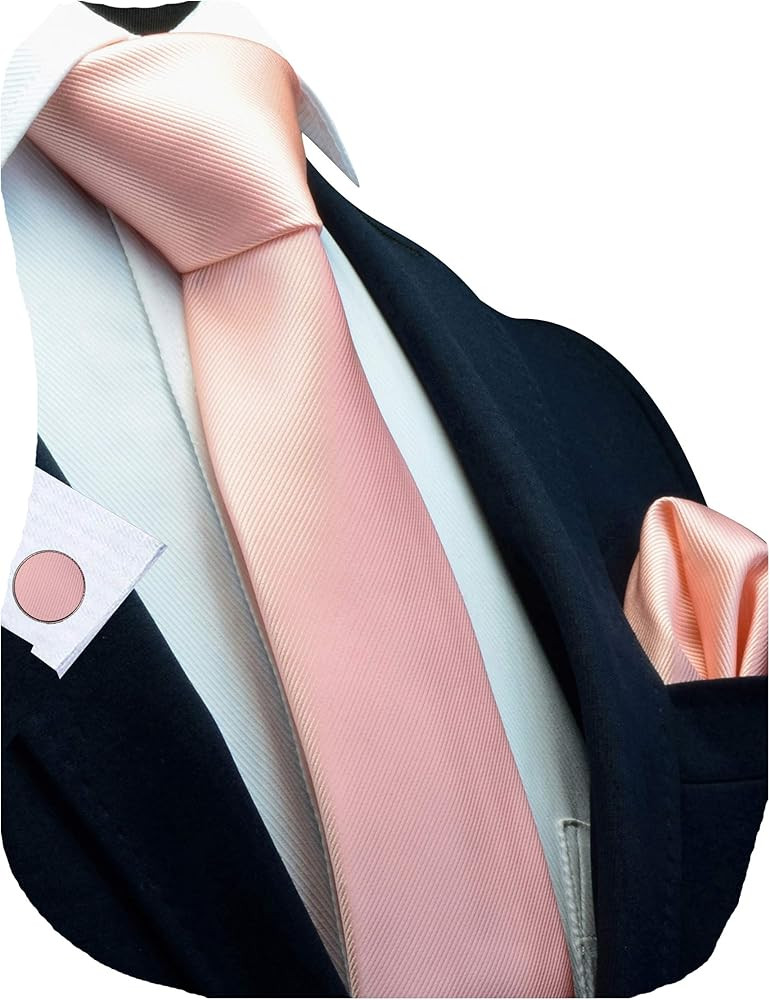 GUSLESON 3.15"（8cm） Solid Color Necktie and Pocket Square Cufflinks Sets For Men + Gift Box | Amazon (US)