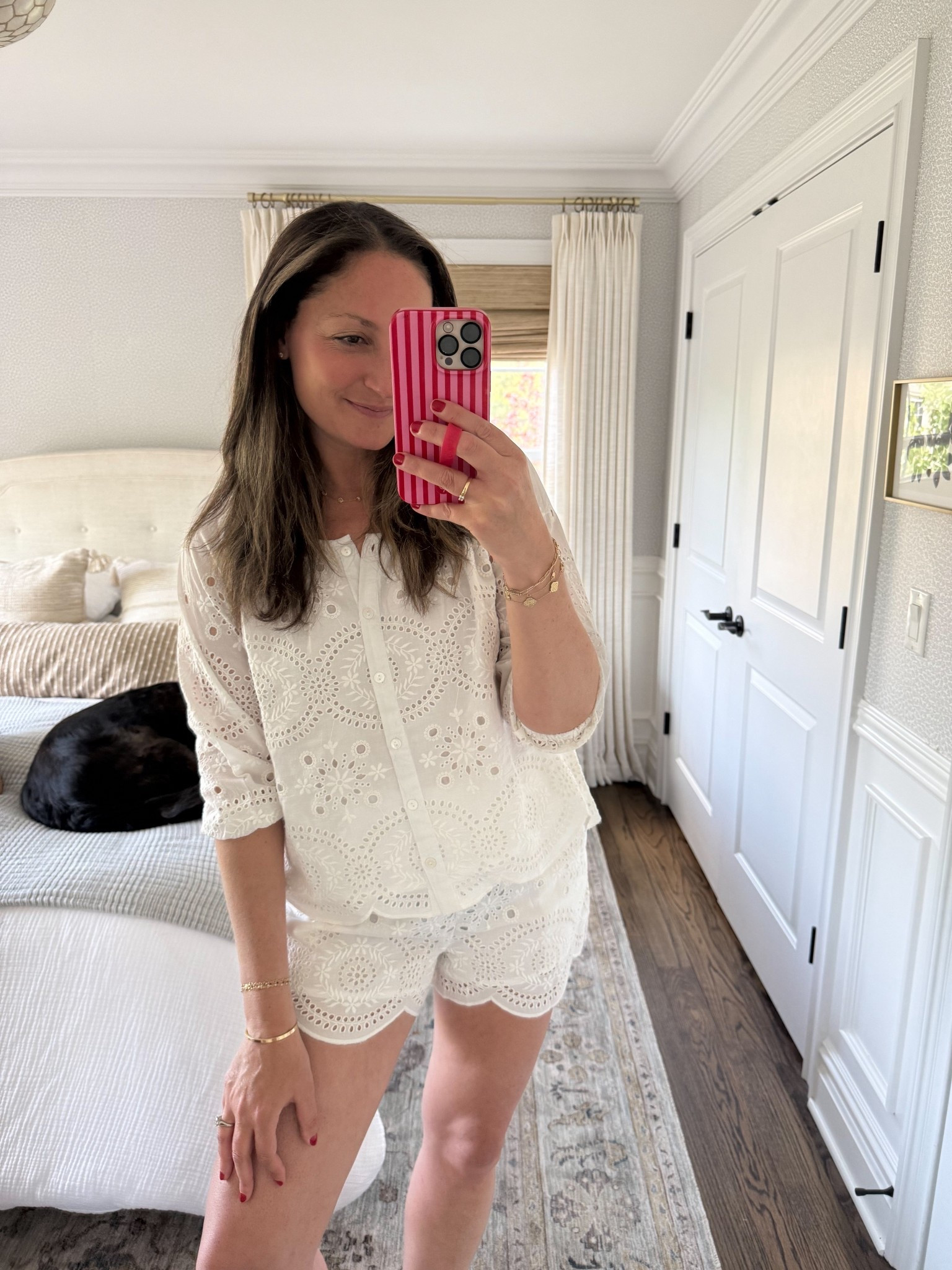 The prettiest eyelet set from Marea that I’ll be wearing all spring and summer long! Love this as a set but I’ll also be pairing the top with jeans and the shorts with a cozy tee. Sure to sell out! I’m wearing a size small in both… 

#LTKdayinmylife #LTKootd #LTKSeasonal