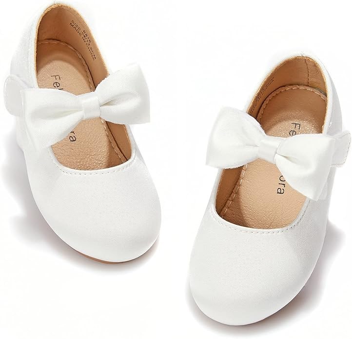 Felix & Flora Toddler Flower Girl Dress Shoes - Girl Ballet Flats Party School Shoes Wedding | Amazon (US)