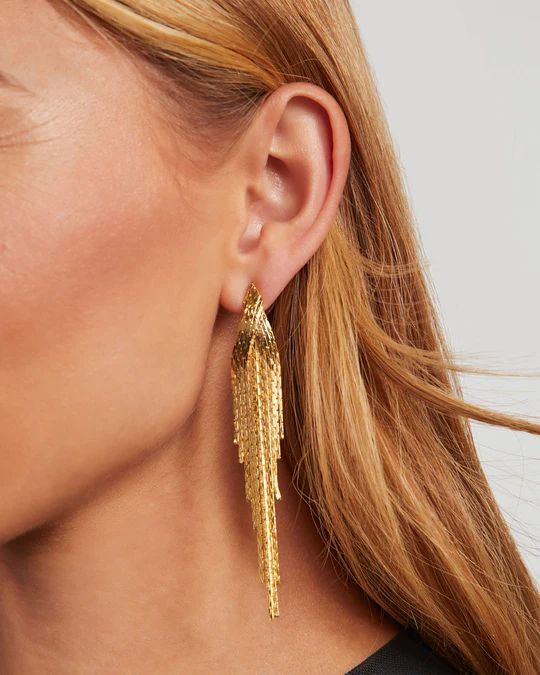 Millionaire Metal Fringe Drop Earrings | VICI Collection