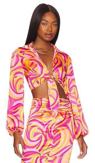 x REVOLVE Fawcett Top in Pink Swirl Print | Revolve Clothing (Global)