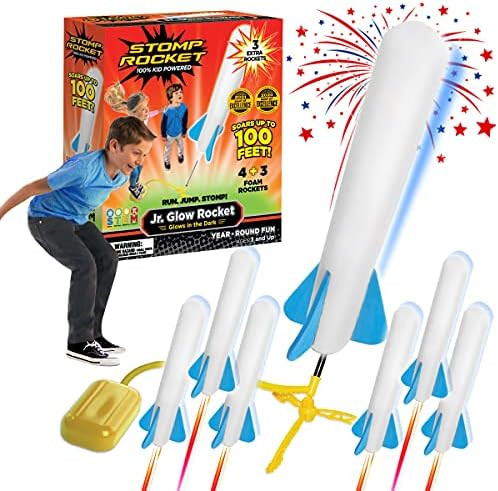 Stomp Rocket Original Jr. Glow Rocket Launcher for Kids - Soars 100 Ft - 7 Foam Rockets and Adjus... | Amazon (US)