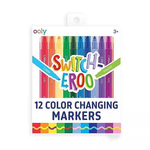 Ooly 12 Pack Switch-eroo Color Changing Markers, Dual Tip Markers for Kids, Double Ended Chisel Tip Markers, Color Change Markers for Art Supplies, Drawing and Stationery Sets | Amazon (US)