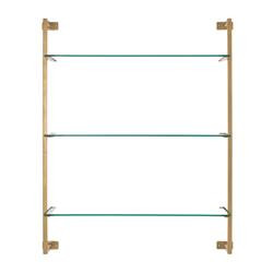 Ellen Modern Classic Gold Glass Antique Gold Metal Wall Shelf | Kathy Kuo Home