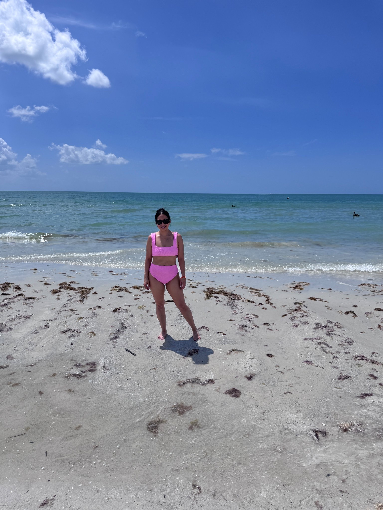 Pink scrunch bikini two piece swimsuit. 
Size medium top & bottom. TTS for swim!
Perfect spring break or vacation trip. Also works amazing for mom life. 
Washes well and is very comfy. 

#LTKmomlife #LTKPetite #LTKSwim