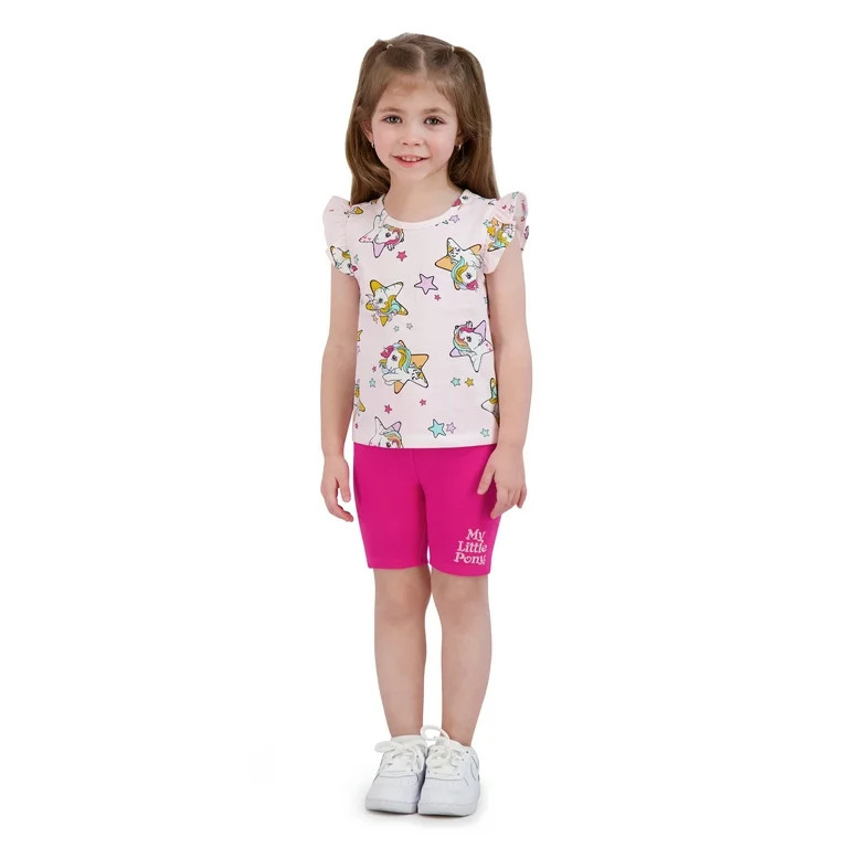 My Little Pony Toddler Girl 3 Piece Dress and Short Set Bundle, Sizes 12 Months-5T | Walmart (US)