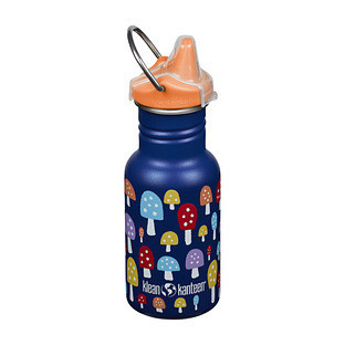 Klean Kanteen 12 oz Kid Sippy-Cap Water Bottle Mushrooms | The Container Store