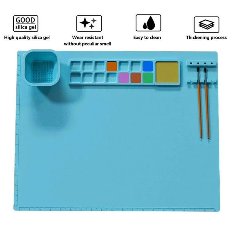 Sky Blue Kids Painting Craft Mat Silicone Activity Surface With Mixing Zones Creative Educational... | Walmart (US)