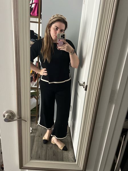 Quiet luxury matching set 

Classic style, old money style, Sofia Richie, slingback flats, classic outfit, fall outfit, work outfit, black outfit, midsize 

#LTKmidsize #LTKshoecrush #LTKfindsunder50